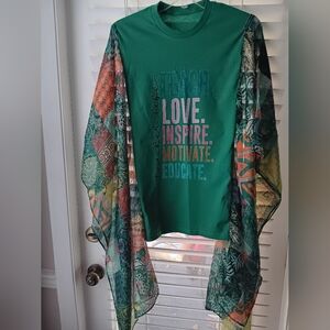 SOLD!!! Upcycled Education Graphic Tshirt/ Poncho